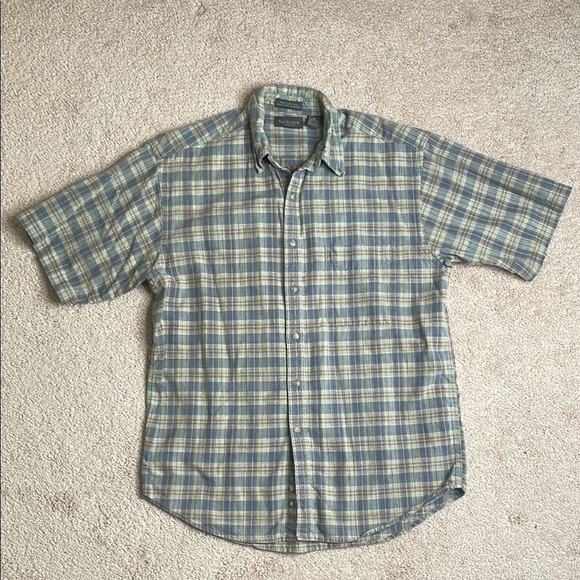 Van Heusen Other - Van Heusen Green and Blue Plaid Casual Shirt